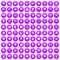 100 leaf icons set purple