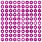 100 live nature icons hexagon violet
