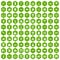 100 loans icons hexagon green