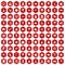 100 lumberjack icons hexagon red