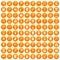 100 magnifier icons set orange