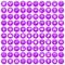100 magnifier icons set purple