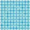 100 maternity leave icons set blue