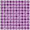 100 medical icons set grunge purple