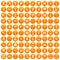 100 medical icons set orange