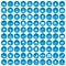 100 medical treatmet icons set blue