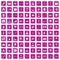 100 medical treatmet icons set grunge pink