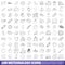 100 meteorology icons set, outline style