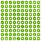 100 microbiology icons hexagon green
