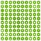 100 microscope icons hexagon green