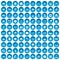 100 microscope icons set blue