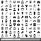 100 midwife icons set, simple style