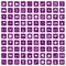 100 motorsport icons set grunge purple