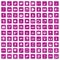 100 multimedia icons set grunge pink