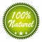 100% Natural in french. Green 100% Bio vector icon star sticker.