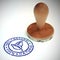 100% natural stamp means completely certified organic - 3d illustration