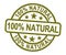 100% natural stamp means completely certified organic - 3d illustration