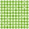 100 oceanology icons hexagon green