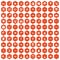 100 oceanology icons hexagon orange