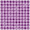 100 oceanology icons set grunge purple