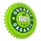 100% Organic Badge Label Isolated