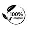 100 organic. Leaf icon nature symbol vector logo template. Isolated vector icon. Ecology farm eco food. Fresh organic food