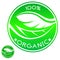 100% Organic round green icon