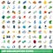 100 organization icons set, isometric 3d style