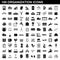 100 organization icons set, simple style