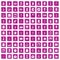 100 packaging icons set grunge pink