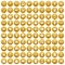 100 paying money icons set gold