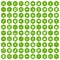 100 pensil icons hexagon green