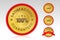 100 percent customer satisfaction seal with transparent background