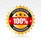 100 percent customer satisfaction seal with transparent background