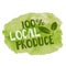 100 percent local produce label