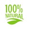 100% percent natural logo design healty food stamp vector illustrations