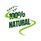 100% percent natural logo design healty food stamp vector illustrations