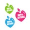 100% percent natural logo design healty food stamp vector illustrations