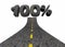 100 Percent One Hundred Top Score Total Complete Road 3d Illustration