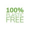 100 percent Plastic free sign stamp. Eco product round green mark, label, emblem, sticker design