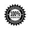 100% Percent Satisfaction Guaranteed Stamp Mark Seal Sign Black and White