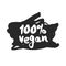 100 Percent Vegan Label on a Black Scribble
