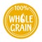 100 percents Whole Grain Yellow circular badge