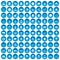 100 phobias icons set blue
