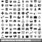 100 political science icons set, simple style