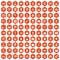 100 portfolio icons hexagon orange
