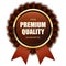 100% premium quality guarantee badge ribbon gold brown metallic luxury logo