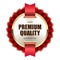 100% premium quality guarantee badge ribbon gold silver metallic luxury logo