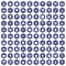 100 productiveness icons hexagon purple