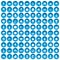 100 productiveness icons set blue